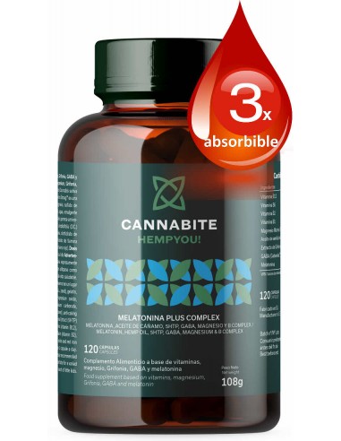 Melatonina Plus complex 120 capsulas Cannabite Hempyou