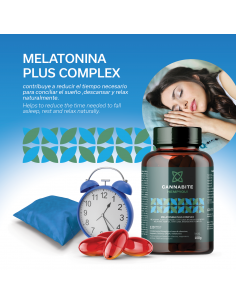 Melatonina para dormir y relax. con 5htp, vitamina b12-b6, GabaRelax y aceite de cañamo (cannabis  sativa)